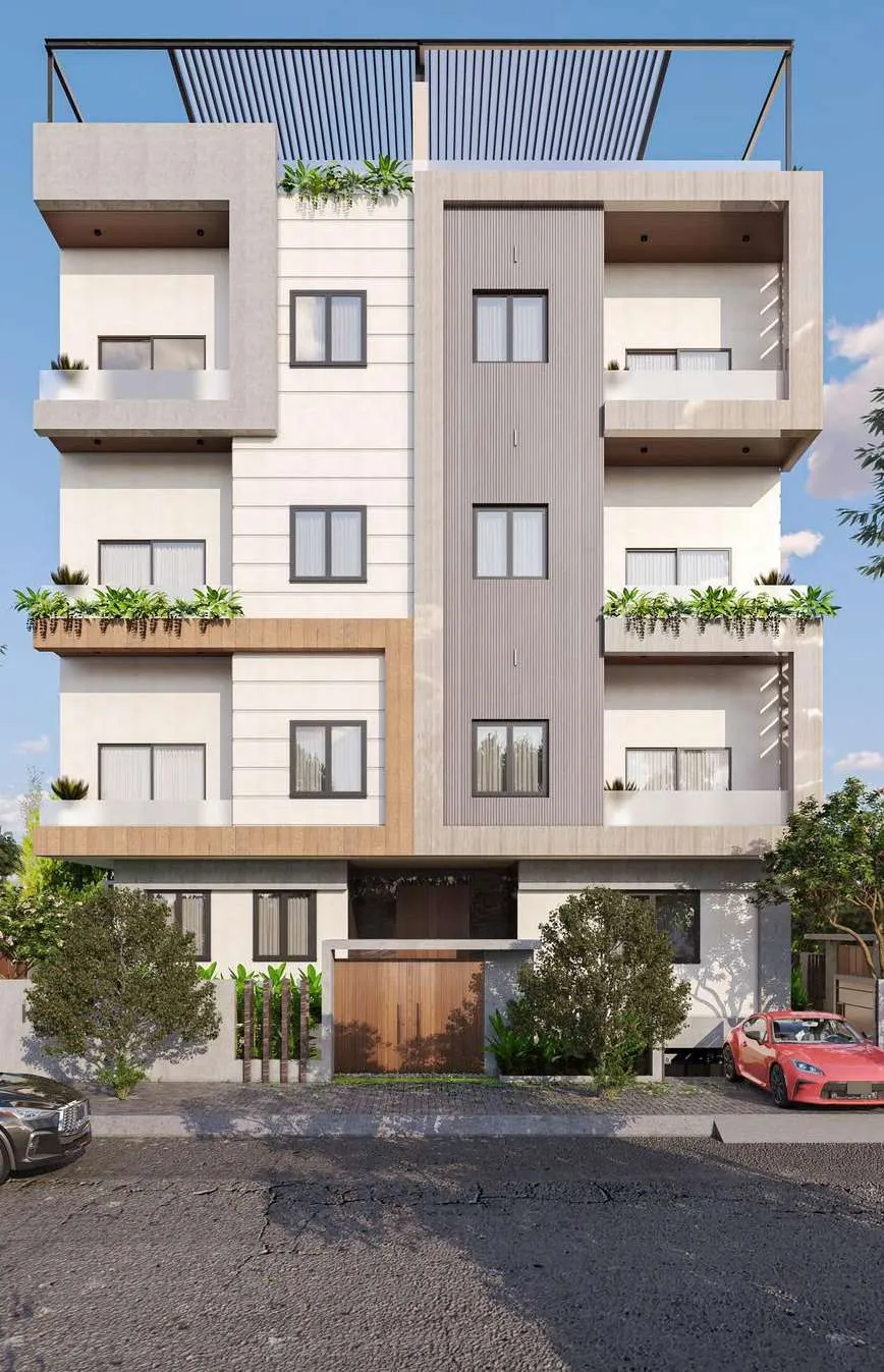 مبنى سكني بشرفات — الواجهات — تصور تصميمي 2