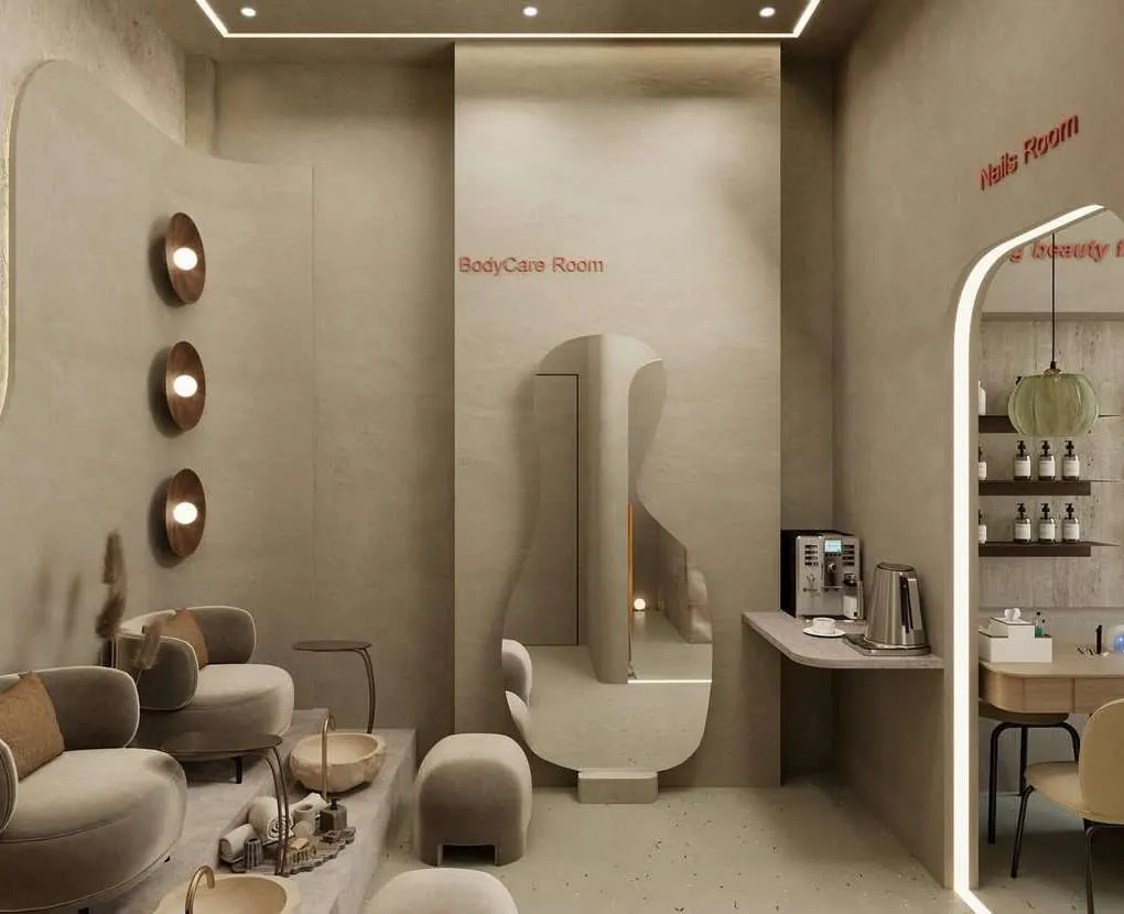 مركز تجميل — الفراغات الداخلية — تصور تصميمي 5
